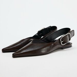 ZARA LEATHER MULES WITH BUCKLE